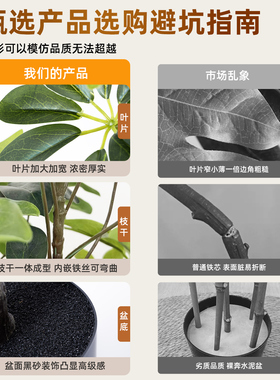 假绿植装饰仿真鸭脚木室内盆栽大型落地摆件客厅轻奢仿生植物造景