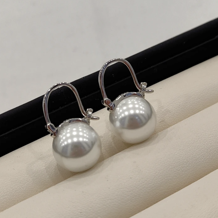 韩国【设计师】S925银针冷白光14mm白金色茶壶简约优雅耳扣素款,淘宝优惠券,粉丝福利购,淘宝优惠卷