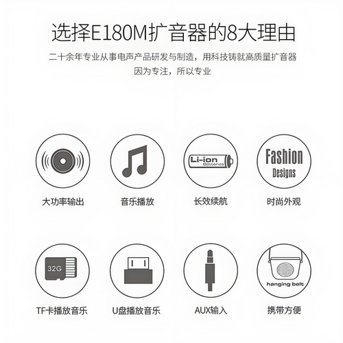 得胜E180M小蜜蜂扩音器教师专用无线扩音机麦克风老师大功率德胜 - 图3