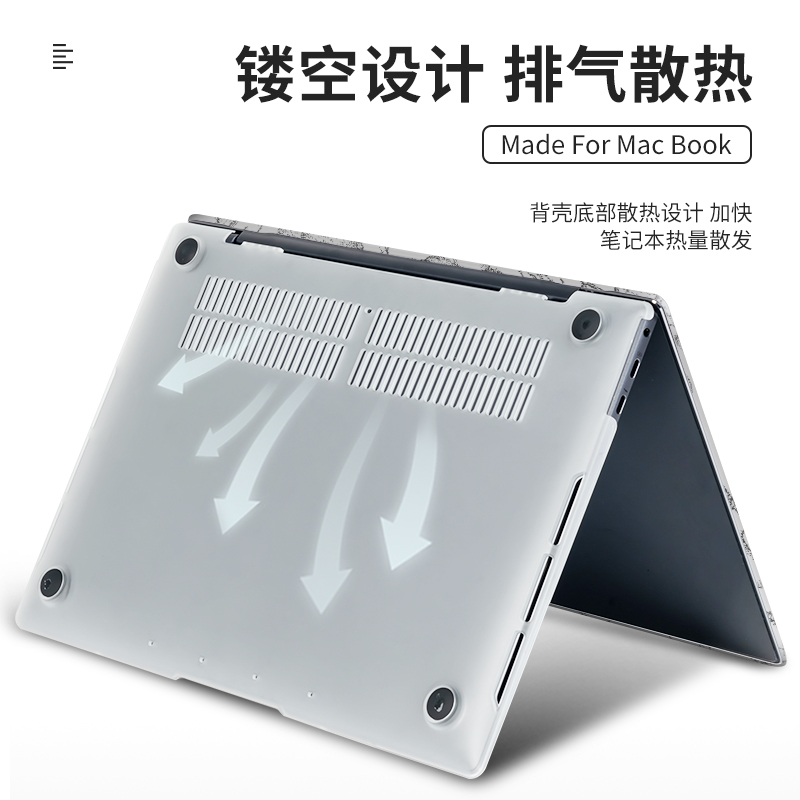 新款2021macbookpro16简约保护壳air13.3苹果笔记本电脑壳全包M1芯片磨砂透明定制14.2寸贴膜全套贴纸配件-图3