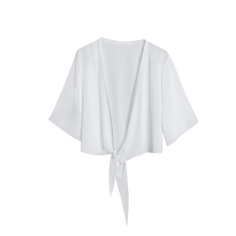 夏季雪纺披肩短款外搭开衫百搭 潮流名媛蕾丝衫/雪纺衫