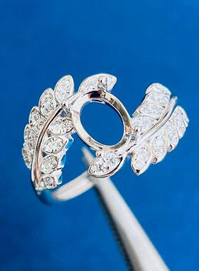 S925银个性轻奢叶子款活圈女戒