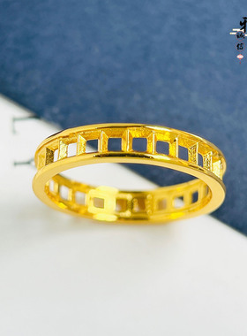 S925银群镶款正方2.5mm空托戒指