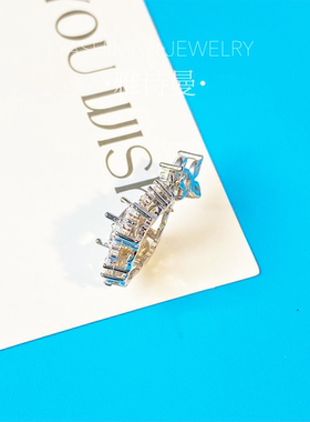 精工时尚吊坠空托S925纯银圆形5 6 8 10mm银托diy配件镶嵌可定制