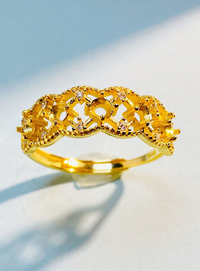 精工时尚豪华排戒空托戒指