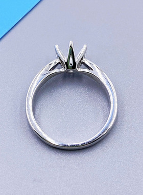 边钻六爪莫桑钻戒托死口克拉钻托