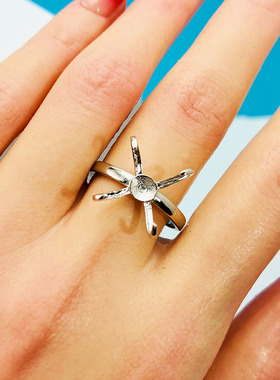 万能随形戒指空托S925纯银