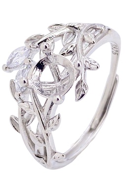 女S925纯银开口戒托镶嵌加工