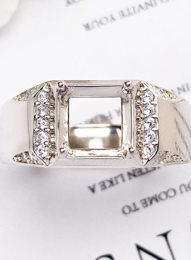 轻奢时尚个性款正方形男士戒托