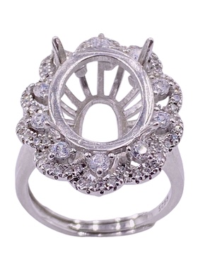 椭圆10*14戒指空托diy戒托镶嵌女