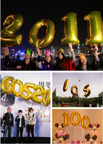 金色银色铝膜数字气球宝宝周岁生日派对装饰周年庆场景布置0-9 - 图2