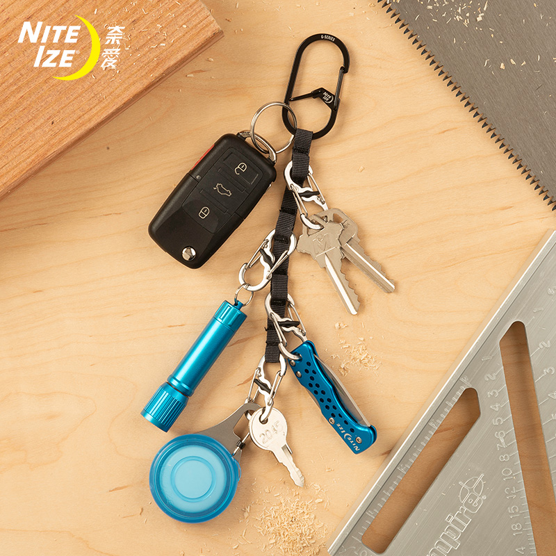 NiteIze美国奈爱钥匙收纳扣G型扣不锈钢创意户外安全快挂织带挂扣 - 图0