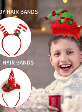 Christmas Decoration Hairband Elf Hat Headdress Children Adu