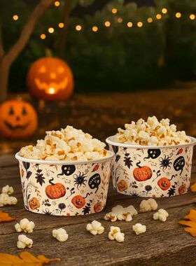 Halloween Pattern Paper Food Cups Pumpkin Ghost Spider Print
