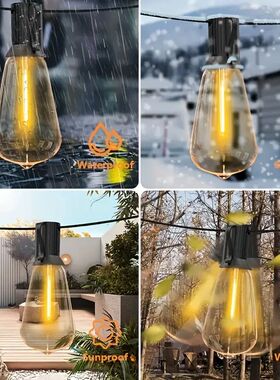 20M 30M ST38 Garland Light String Shatterproof LED Bulbs Out
