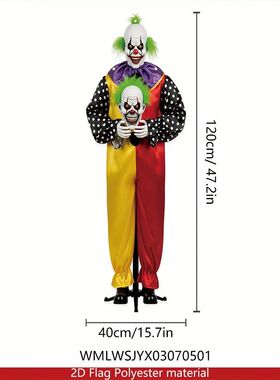 1pcs 2D Halloween Horror Evil Joker Hanging Background Cloth