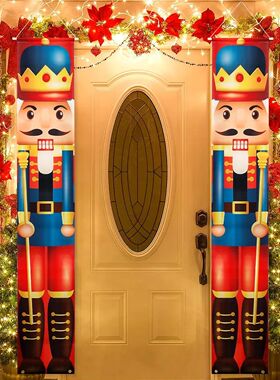 Nutcracker Santa Door Banner Decor Christmas Decorations for