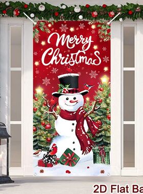 Christmas Hanging Flag Porch Door Banner Christmas Decoratio