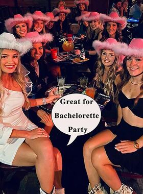 5-18pcs Feather Western Cowgirl Hats Wedding Bachelorette He