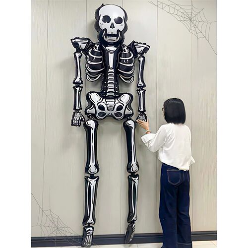 1pc - 112 inch Giant Skull Skeleton balloon, Halloween Skull - 图2