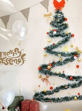 2M Christmas Green Cane Ribbons Garland with LED Lights, DIY