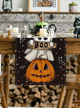 Halloween Ghost Table Runner Polka Dot Ghost Pumpkin Cat Boo