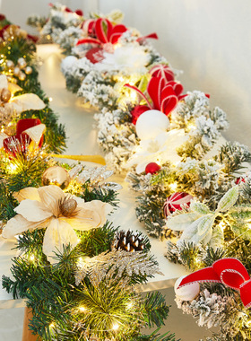 Christmas Decorations Encryption Flocking Snowflake Rattan H