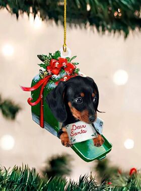 Christmas Tree Hanging Ornaments Dachshund Dog Shaped Pendan