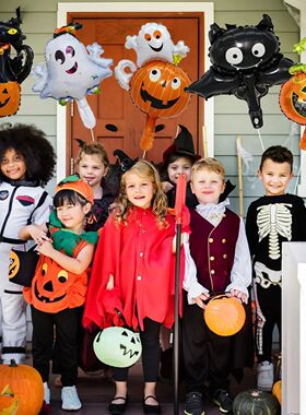 12pcs Halloween Mini Pumpkin Ghost Balloons Bat Spider Witch