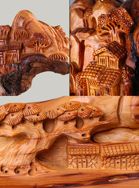 结善念慈阁崖柏摆件中式客厅书房