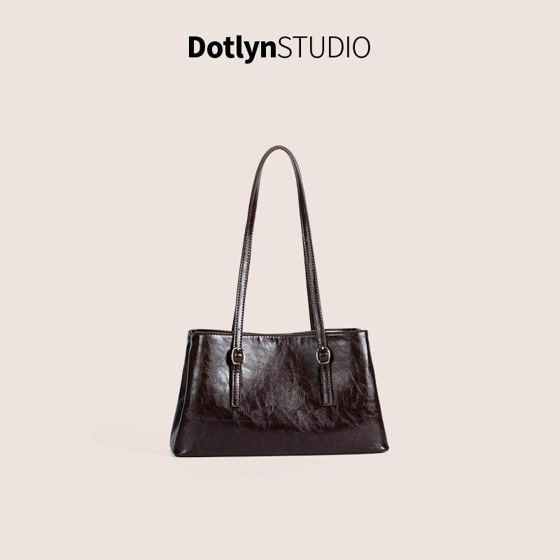 Dotlyn韩国ins高级质感油蜡皮托特包秋冬大容量通勤简约单肩包女,淘宝优惠券,粉丝福利购,淘宝优惠卷