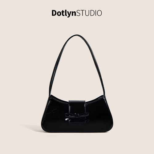 dotlyn新款韩国东大门小众设计红色法棍包质感百搭通勤单肩腋下包 - 图0