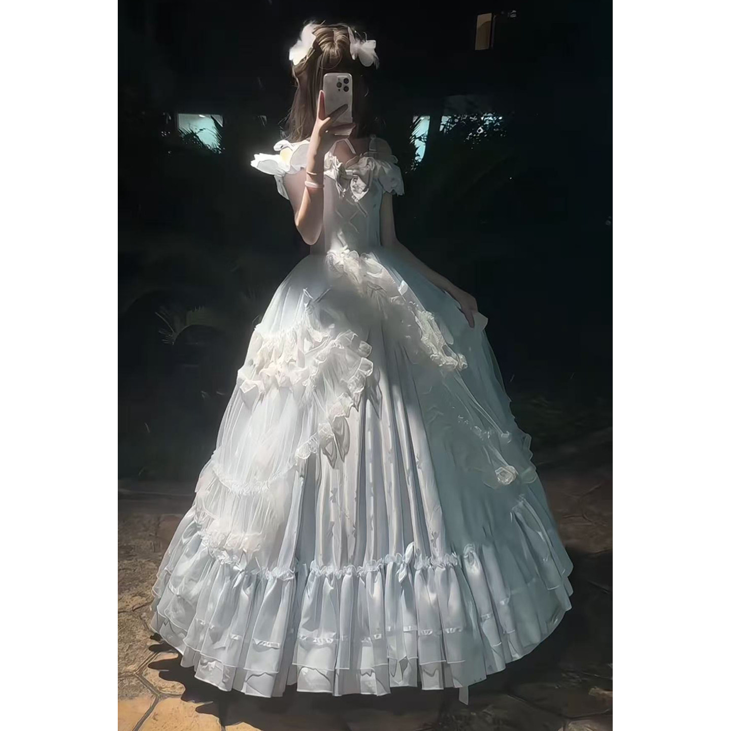 蓝色lolita裙子晚礼服年会主持人高端学生日成人礼公主大花嫁洋装,淘宝优惠券,粉丝福利购,淘宝优惠卷