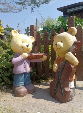 包邮美式复古做旧氧化镁大熊摆件