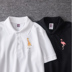 Nhật Bản dễ thương động vật flamingo hươu cao cổ văn học tươi nam ngắn tay áo thun POLO áo ve áo - Polo áo phông polo Polo