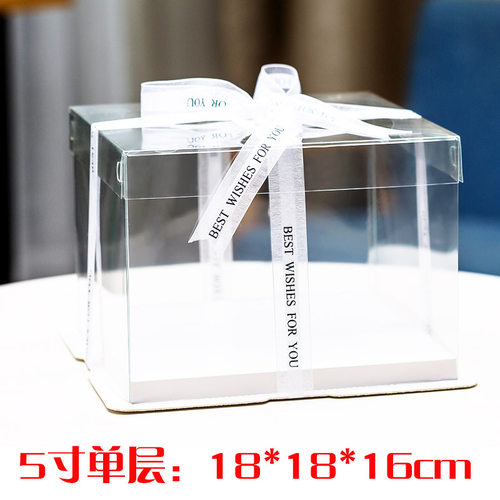 新品透明蛋糕盒子2寸3寸4四五5寸生日手提烘焙圣诞果节小包包装盒 - 图2