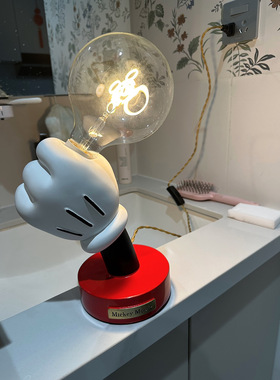 卡通卧室米奇手持台灯ins儿童房个性创意装饰摆件小夜灯