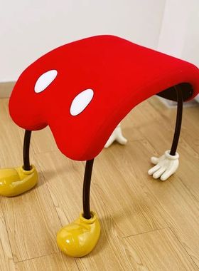 红色下腰米奇凳家用创意卡通可爱小板凳门口可坐小椅子儿童换鞋凳
