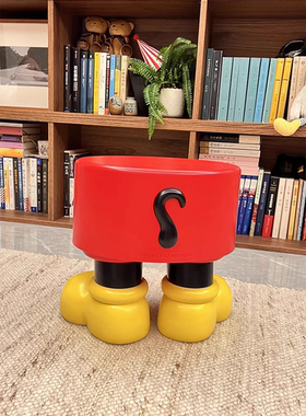 米奇换鞋凳家用门口儿童穿鞋凳可爱创意客厅小矮凳卡通进门小凳子