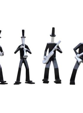 抽象仿铜音乐人物雕塑商业广场美陈酒店大型艺术装饰品玻璃钢摆件