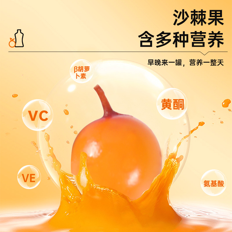 【沙漠之花】沙棘果味饮料低脂整箱12罐