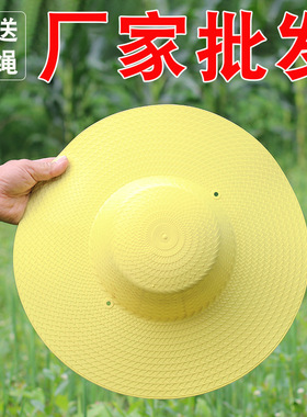 塑料帽子防雨防晒草帽大沿帽时尚女塑胶钓鱼采茶防风遮雪斗笠雨帽