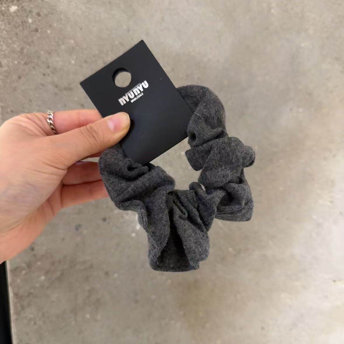 10.17韩国nyunyu发饰简约新款针织复古大肠发圈 - 图0