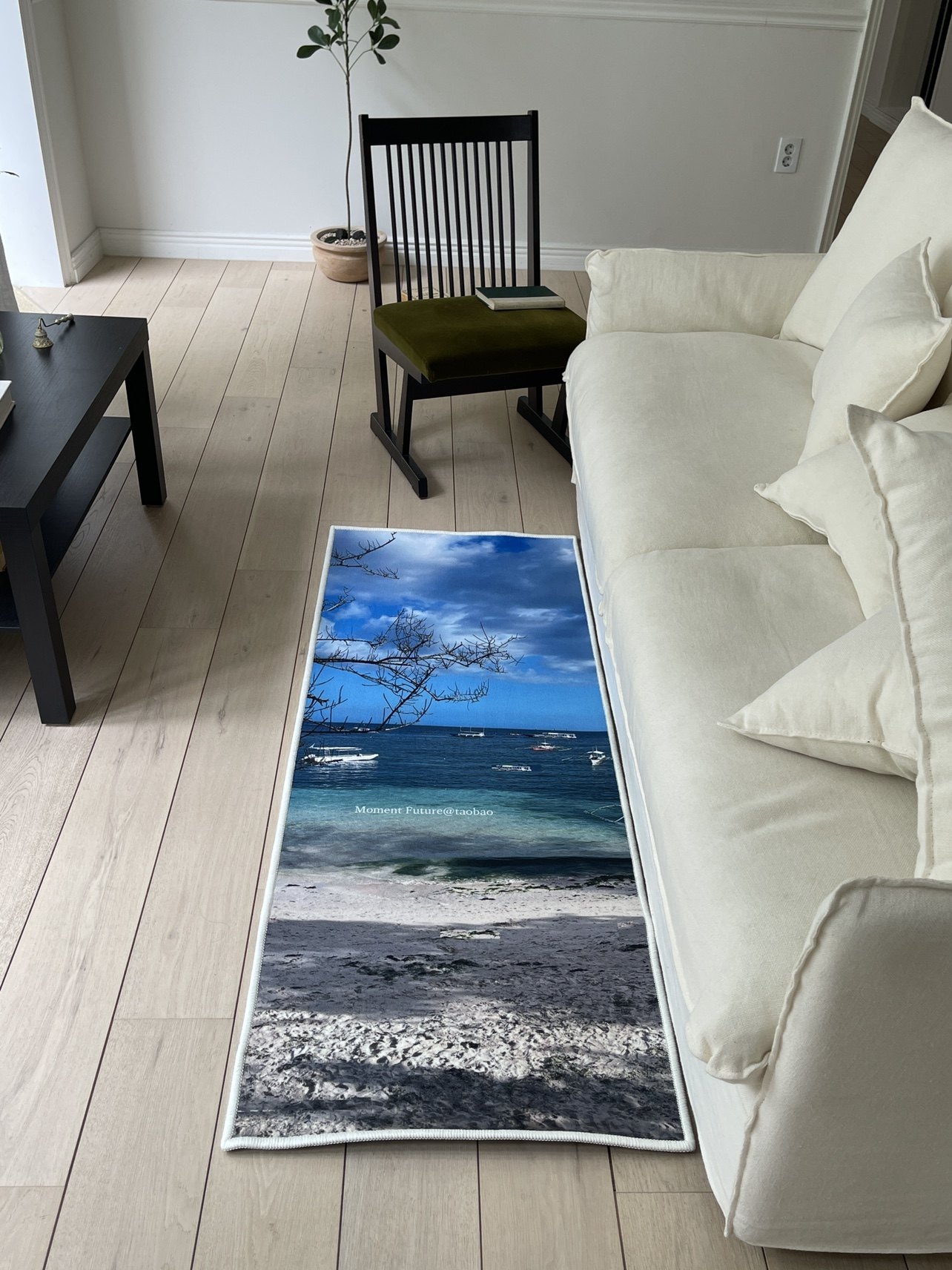 Moment Future原创夏日海边地毯床前地垫入门沙发茶几可水洗小众,淘宝优惠券,粉丝福利购,淘宝优惠卷