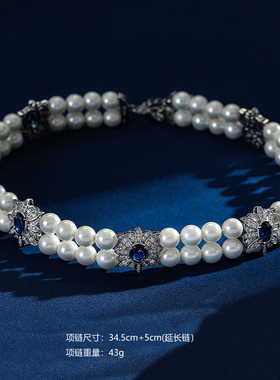 优雅颈链双排珍珠项链锁骨链首饰