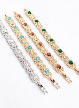 宫廷镂空手链女重工锆石几何手饰