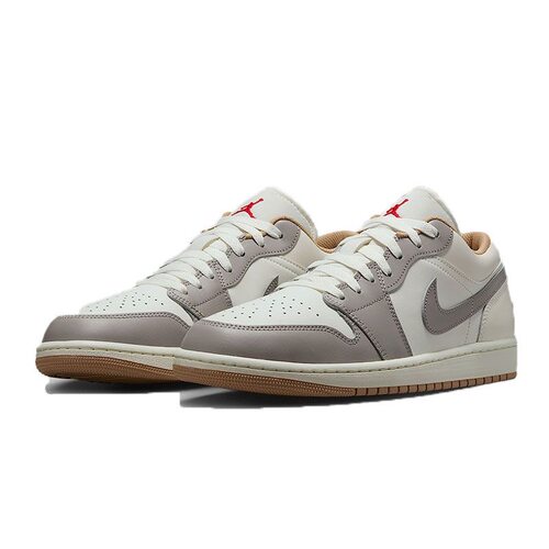 Jordan Air Jordan 1板鞋男低帮米灰休闲防滑耐磨复古553558-169 - 图0