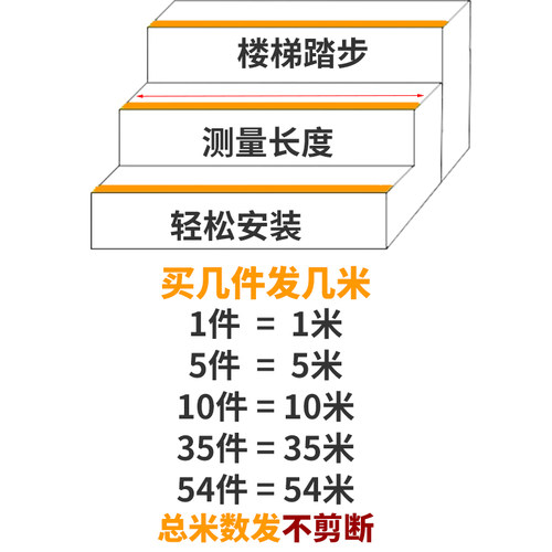 楼梯防滑条幼儿园台阶包边瓷砖大理石斜坡地面橡胶自粘式防滑胶条 - 图1