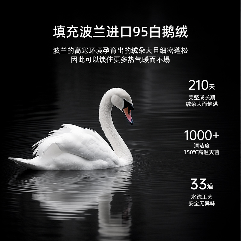 梦洁家纺波兰进口羽绒被子高蓬松被芯冬被95白鹅绒加厚保暖A类