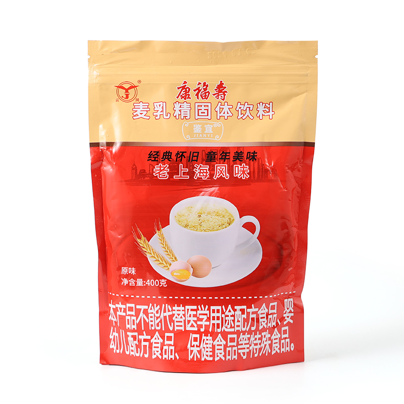 康福寿麦乳精冲饮品老上海风味大颗粒可干吃80后怀旧零食品400g袋-图3